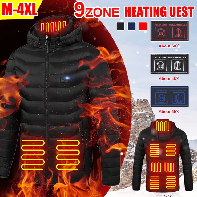 Veste chauffante 9 zones manteau électrique double veste réglage de température