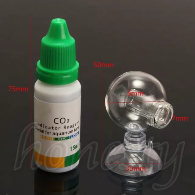 Aquarium Detect Dioxide CO2 Monitor Glass Drop Ball Checker Tester PH Indicator