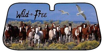 Wild and Free Horses design car window Sun shade , made to order,choose size