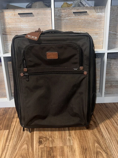 Used Tumi Alpha 20" Upright Wheeled Expandable Carry On Suitcase 22020ESH Brown