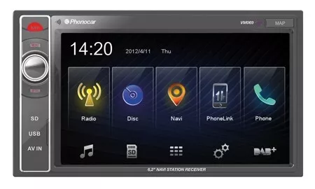 Phonocar VM069 Monitor 6,2" , 2 DIN Touch 6,2" USB AUX BT