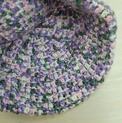 Knitted Winter Hat Youth Children Warm Head Cover Purple Pink 9” Opening 3