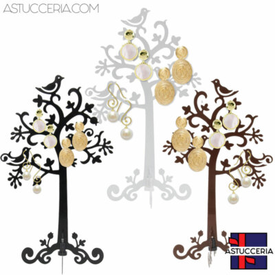 Alinory 3Colors Porta Orecchini in Metallo per Orecchini Organizzatore Porta Gioielli Ornamento Espositore per Alberi 