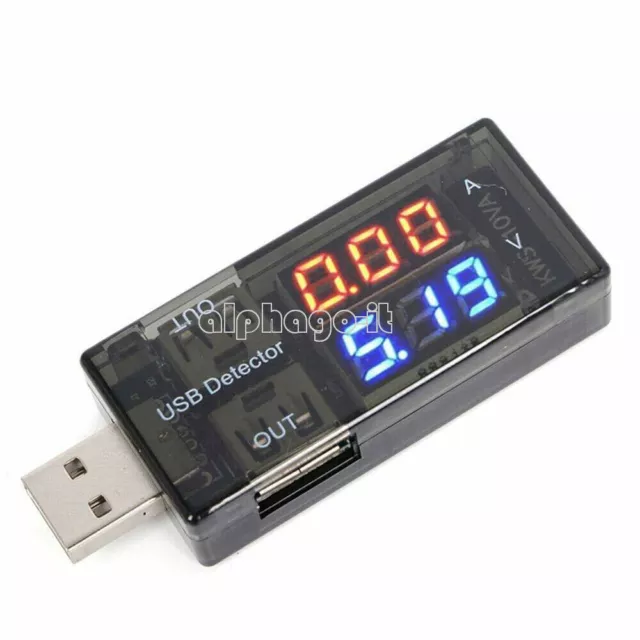 Red&Blue USB Charger Voltage Current Meter Handy Battery Tester Power Detector