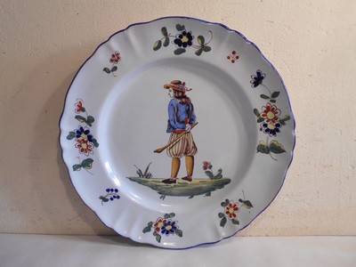 Vide Poche Faience de Quimper Chapeau Breton Ancien signé C Bernard 
