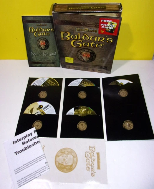 BALDUR'S GATE Realms PC Game (1998) COMPLETE BIG BOX Worn