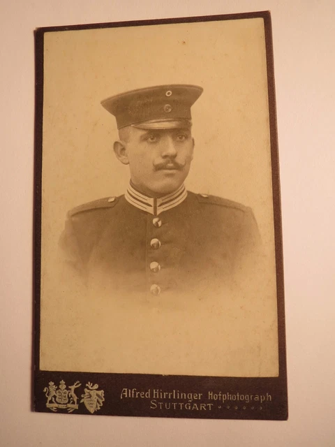 Stuttgart - Soldat mit Bart in Uniform - Portrait / CDV