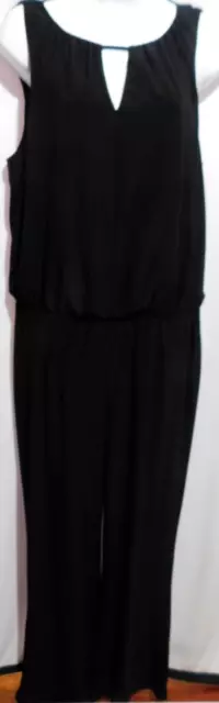 Laundry by Shelli Segal Jumpsuit size 10 Sleeveless Black JUMPSUIT w/Back Lace
