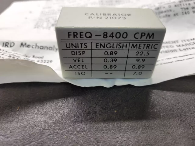 IRD Mechanalysis 21073 Calibrator. 3