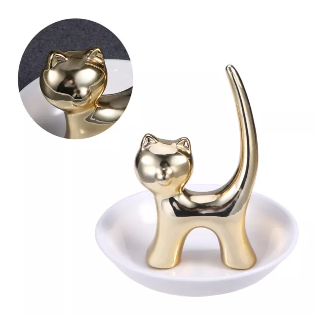 Trinket Tray Key Dish Tray Jewelry Bowl Ceramic Trinket Dish Cat Jewelry Holder