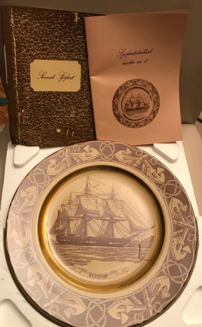 Svensk Sjöfart Plato de Colección Motivo Núm 8 "Eugenie" Con Manual Engl - Sueco