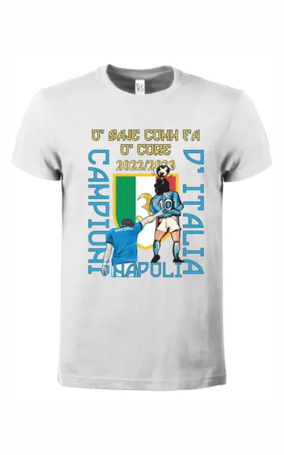 Maglietta unisex  celebrativa  bianca Napoli campione d'Italia 2023