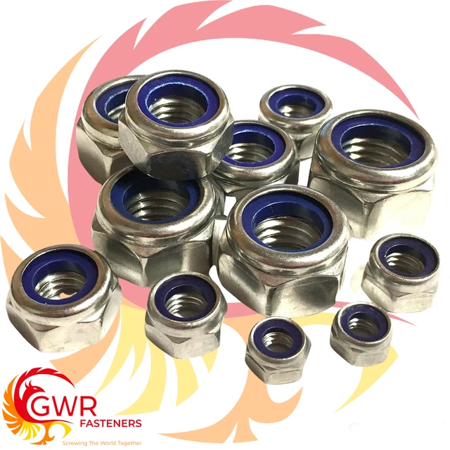 20 X M3 Marine Grade Stainless Steel 316 Nylon Insert Lock Nuts – A4 Metric Hex Nuts (3mm)