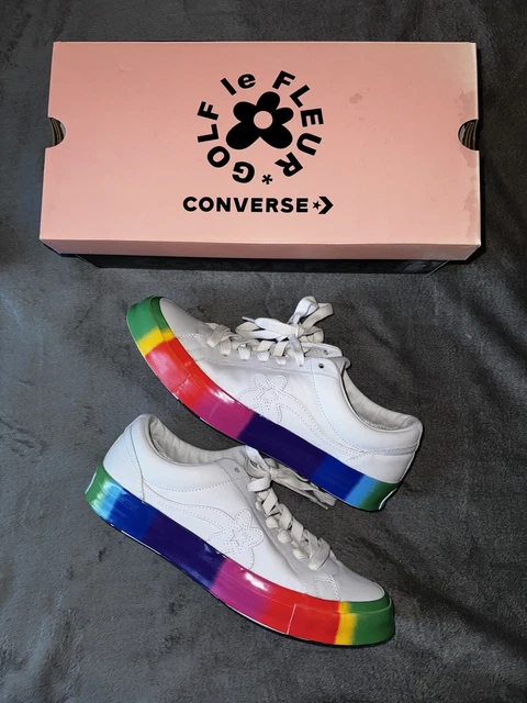 CONVERSE X GOLF Le Fleur One Star Rainbow Pride Sneaker UK12