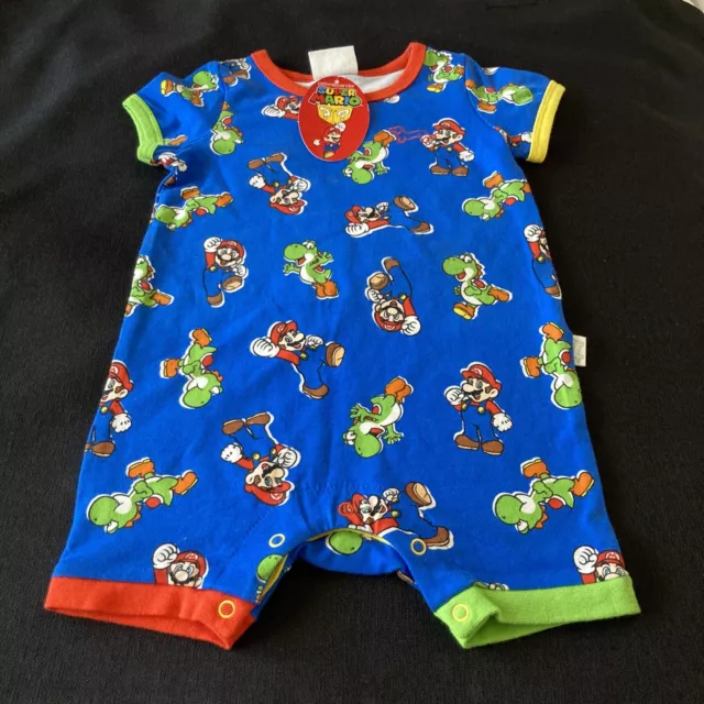 NWT Peter Alexander baby Pyjamas size 6-12 Months Super Mario Romper New Summer
