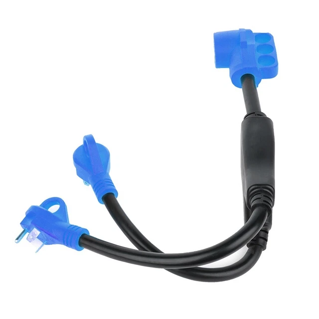 Y Split Adapter Power Cord 50 amp female to (2) 30 amp male Connectors RV