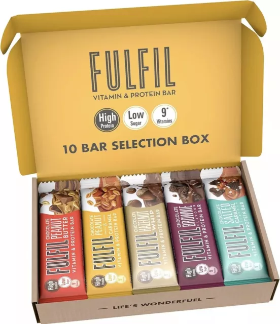 FULFIL Vitamin & Protein Bar (10 x 55g Bars) Selection Box BBE 09/03/2024