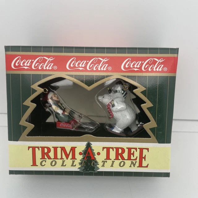 COCA COLA COMPANY Sledding Elf Snowshoe Polar Bear Christmas Ornament