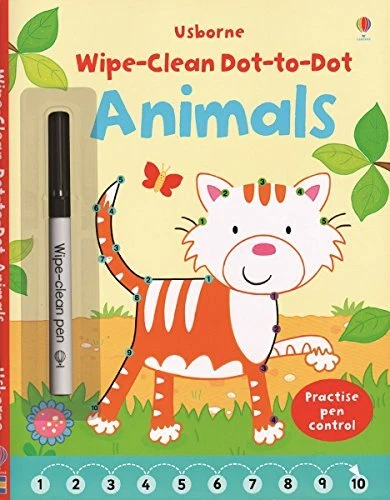WIPE-CLEAN DOT-TO-DOT ANIMALS By Katrina Fearn **Mint Condition**