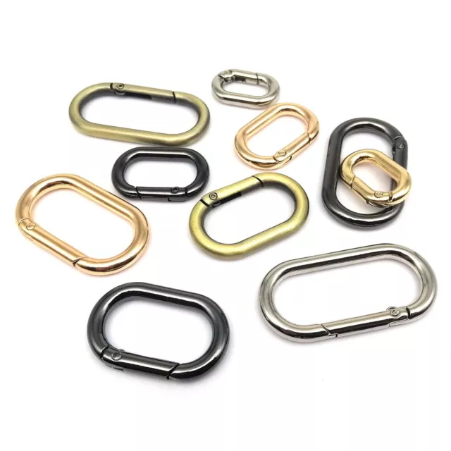 Spring O Oval Ring Bag Strap Buckle Carabiner Key Dog Chain Snap Clip Trigger