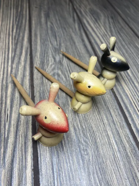 MCM Novelty Set Wooden Mouse Skewers/Toothpicks Hors D’oeuvres Japan