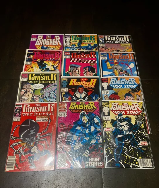 Marvel The Punisher Comic Book Lot War Journal War Zone 12 Total Vintage Modern