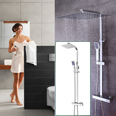Grifo de ducha ducha ducha de lluvia cabezal de ducha de acero inoxidable con juego de ducha de mano 38°C termostato