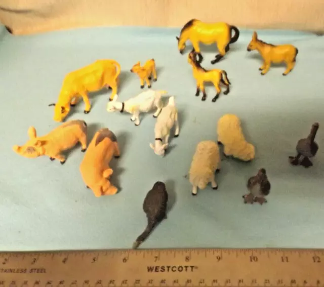 Vintage Jasman Lot Of 14 Farm Animal Figures