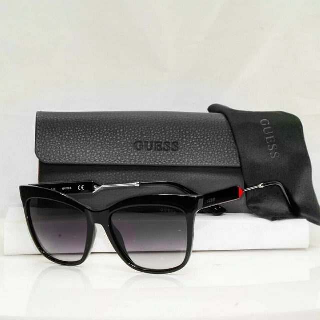 AUTHENTIC GUESS WOMENS Sunglasses Square Glossy Black Gradient