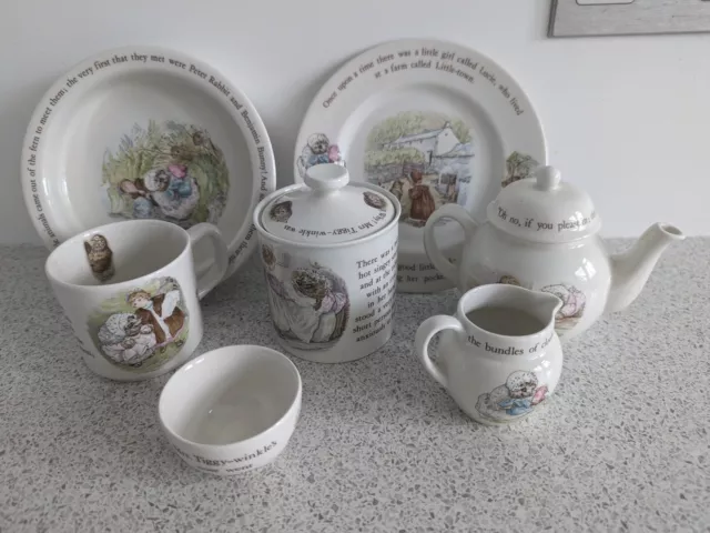 7 piece assorted nursery/tea set Beatrix Potter's Mrs Tiggy-Winkle Royal Doulton