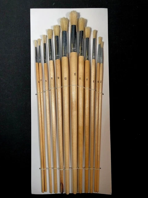 12 Pièces Pointe Ronde Xl Ensemble Pinceaux D'artiste Qualité Professionnelle Art Et Artisanat S41