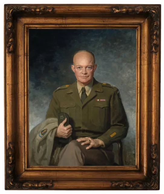Stephens Dwight D. Eisenhower 1947 Wood Framed Canvas Print Repro 11x14