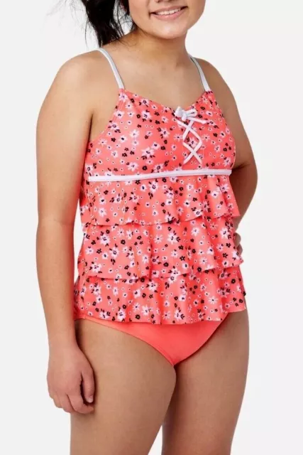 NWT JUSTICE GIRL Swimsuit Tankini Bikini Ruffle Swim PLUS SIZE 10 12 14 16  18 $36.90 - PicClick