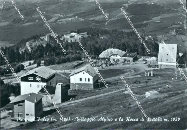 cg463 cartolina pian del falco villaggio alpino e la rocca di sestola modena