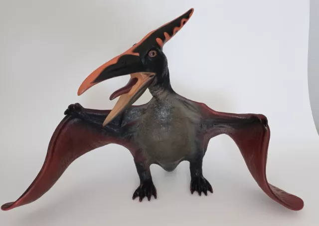 Large Pterodactyl 12 Tall Rubber Figure Big Flying Dinosaur Toy Prehist  Gosnell