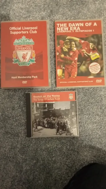 Liverpool Official Supporters Club Dvds + Cd.