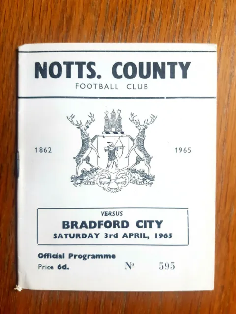 Notts County v Bradford City Div4 1964-65