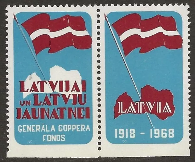 Canada 1968 Latvian Scouts in Exile Gen. Goppers Found. Latvia SE-TENANT Pair NH