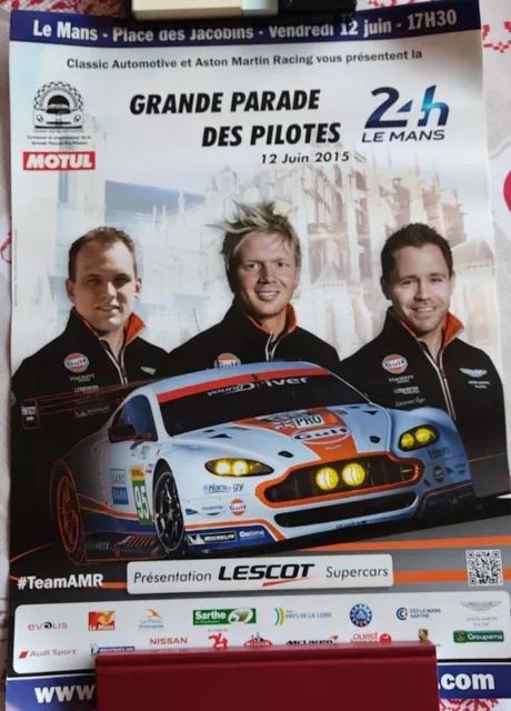 Affiche Parade Des Pilotes    24 Heures Du Mans 2015  - Dimensions : 48 X 35