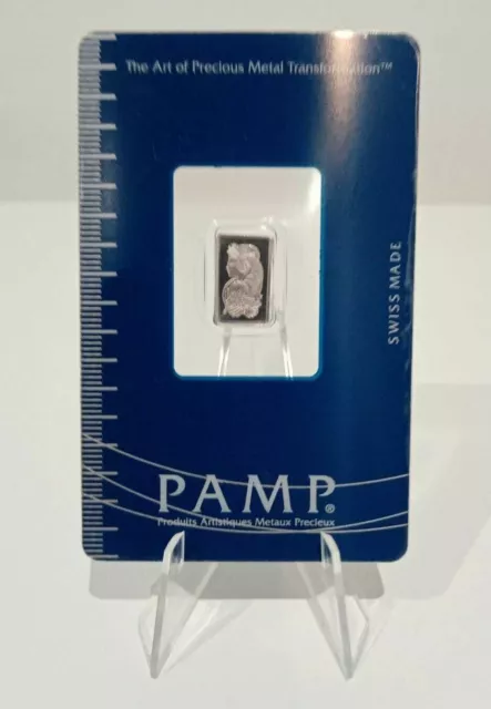 1 gram Fine PALLADIUM Bar 999.5  PAMP Suisse Lady Fortuna  sealed 3