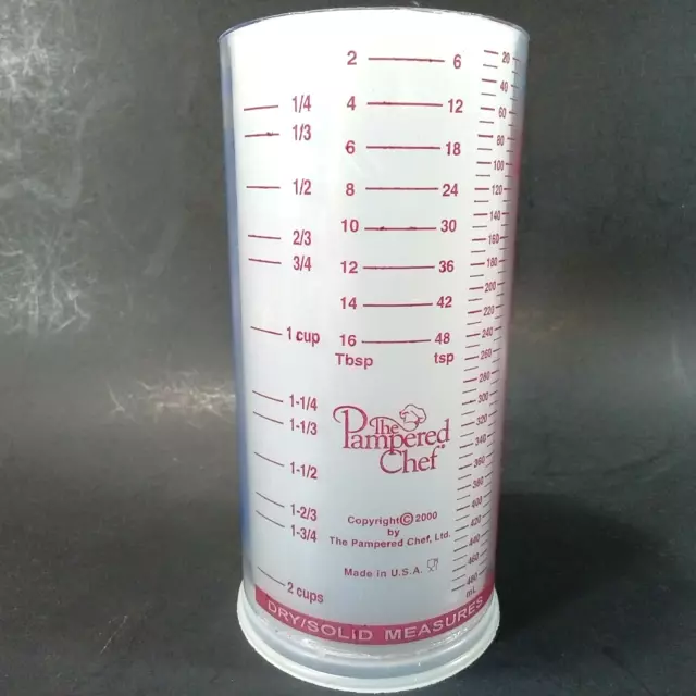Pampered Chef, Kitchen, Pampered Chef Measure All 2 Cup Wet Dry Solid Measuring  Cup 200 Push Up 2225