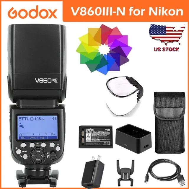 US Godox V860III N 2.4G TTL HSS 1/8000s Camera Flash Speedlite Light for Nikon
