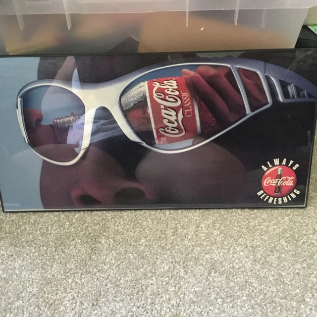 Rare Coca Cola Poster 20”x10” Framed Great Condition