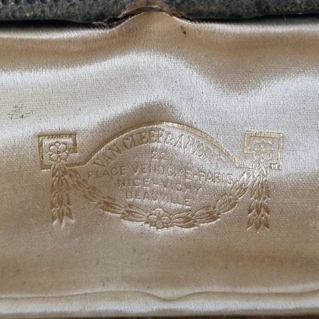 Boîte à Bijoux Ancienne En Cuir Vert - Écrin Pour Broches - Antique - Occasion Très Bon état