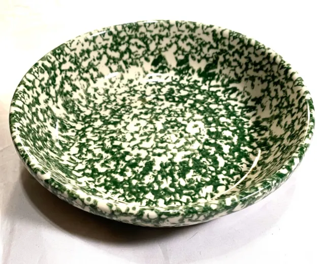 Roseville 8” Pottery Green Spongeware Bowl Workshops Gerald Henn Excellent Cond. 3