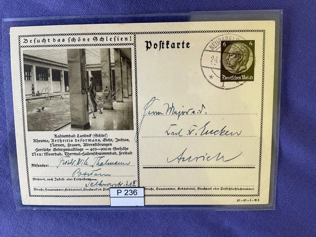 DR 1933-45, Ganzsache, P236, DV: 37-87-1-B3, Landeck