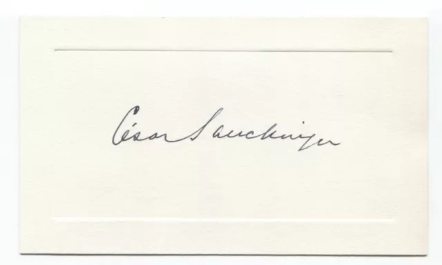 Cesar Saerchinger Signed Card Autographed Signature Radio Broadcaster