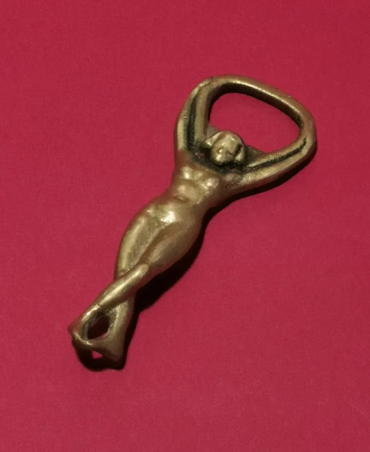 Décapsuleur érotique Vintage - Femme Nue En Laiton - Style Pin-up - Hauteur 12 Cm