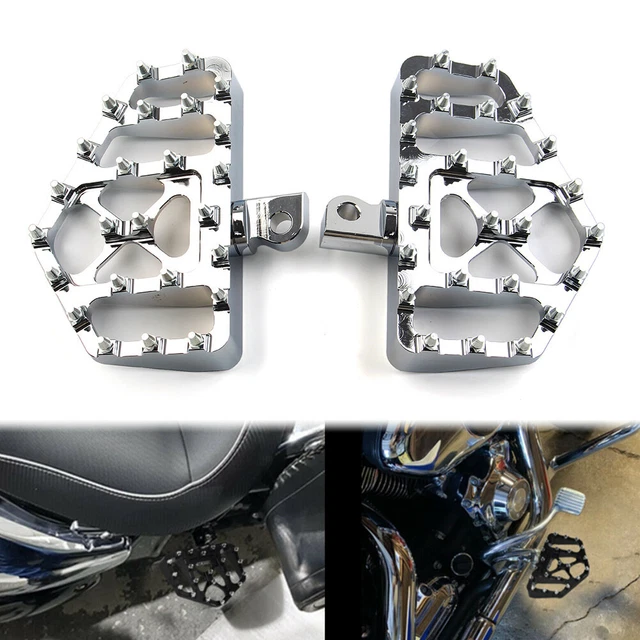 2 poggiapiedi Wide Fat MX Style pedana per Harley Dyna Touring Softail cromato