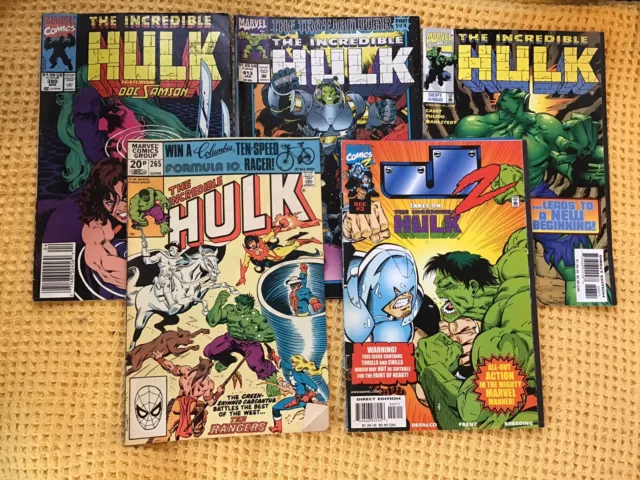 Collection Of 5 Vintage Incredible Hulk Comics , Key Issues Moon Knight etc ...